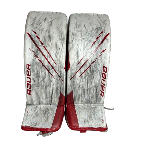 Bauer Vapor Hyperlite - Jambières de gardien Pro Stock d'occasion (blanc/rouge)